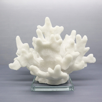 Redeco Résine Artificielle Rouge Reequarium Rock Blanc Corail Statue Pour La Décoration De La Maison