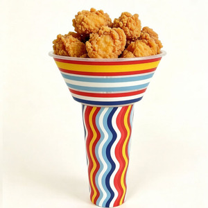 Vaso Combinado de Plástico Personalizado para Bebidas y Snacks, Desechable, 2 en 1, para Snacks, Frutas y Bebidas, con Tapas y Pajitas en la Parte Superior - Product Image 2