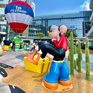 Statue de Popeye actuelle, Mme Oliver, fibre de verre, sculpture de dessin animé créative, artisanat en résine personnalisé - Product Image 3