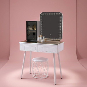 Modern Eco-Friendly Durable <b>Makeup</b> Vanity Table with Standing <b>Mirror</b> Storage Desk for Bedroom Furniture - Product Image 4