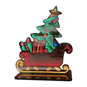 45.5 "Neon <span class=keywords><strong>Tube</strong></span> RGB Cadeau De Noël Éclairage Néon 3D <span class=keywords><strong>LED</strong></span> Abyss Light Père Noël Miroir Signe Lumières pour Anniversaire Déco - Product Image 5