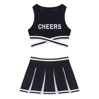 Uniformes de cheerleading professionnels de haute qualité pour femmes en gros, logo personnalisé imprimé, uniformes de cheerleading noirs et jaunes tendance