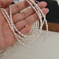 3-4mm Very Few Flaws Keshi Small Pearls Rice Beads Natural Freshwater Pearls Baroque DIY Necklace Semi-Finished Product China
