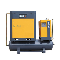 Compresseur d'air à vis portable VEXOR 7,5 kW 10 CV 8 bars 220 V 380 V 4-en-1 avec roues et anneau de levage pour usage en construction