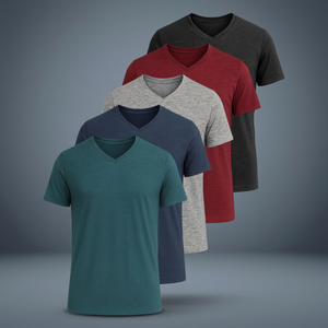 Paquete de 2 Camisetas Deportivas de Primera Calidad, Cuello en V, de Algodón Jersey Sólido, para Hombre/Mujer, Estilo Deportivo, Preencogidas, Corte Atlético - Product Image 3