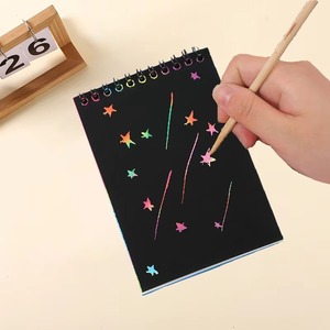 SHJ DIY Rainbow Scratch Paper Art <b>Notebooks</b> Kits for 3-6 Year Old Unisex <b>Kids</b> 9.8x7 Inches Made in China Scratch Book - Product Image 4