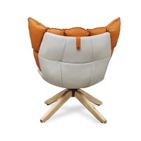 Fauteuil inclinable de salon en tissu à mousse haute densité de style scandinave, grand format, confortable, avec pieds en bois, pour se détendre