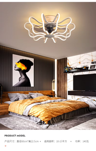 Modern Intelligence <b>LED</b> Plastic <b>Ceiling</b> <b>Fan</b> Quiet Low-Noise DC Motor Remote Control App-Controlled Dimmable Light Outdoor Hotel - Product Image 4