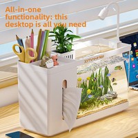 Boîte à mouchoirs en plastique pour aquarium, accessoire multifonctionnel créatif pour salon et bureau, usage domestique