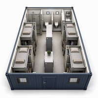 Maison conteneur extensible à double aile de 40 pieds, dortoir pour travailleurs, lit superposé, hébergement de chantier pour chantier de construction, prêt à être expédié