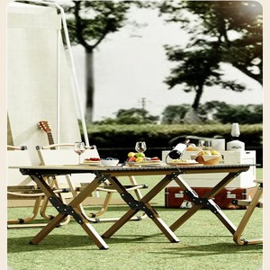 Mesa de rollo de huevo de acero al carbono y aleación de aluminio plegable portátil para exteriores para Picnics, campings, muebles de metal de hierro para exteriores - Product Image 4