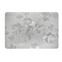 Napperons RNPT en PVC nacré imitation cuir, motif feuille d'argent, rectangulaires à coins arrondis pour tables de banquet