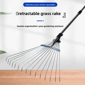 <span class=keywords><strong>Râteau</strong></span> <span class=keywords><strong>à</strong></span> gazon rétractable en acier inoxydable, un outil parfait pour balayer les feuilles sur un terrain plat, et des griffes en fer pour les pelouses - Product Image 3