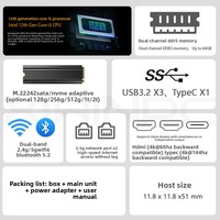 Nouvel ordinateur de bureau Intel Mini PC à prix ultra réduit, 12e génération, Windows, 2*DDR4 RAM, max 64 Go SSD, ordinateur de bureau professionnel, économie d'énergie, portable