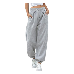 <b>Oversized</b> Fleece <b>Jogger</b> Pants | Women's High-Waist Sweatpants with Drawstring & Pockets | OEM/ODM Cozy Loungewear Manufacturer - Product Image 1