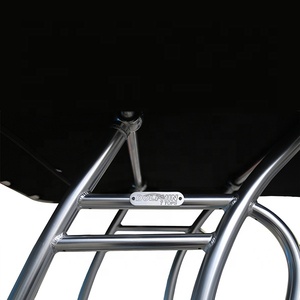 T-Top Pro2 pour console centrale de bateau, en tube d'aluminium avec auvent noir, T-Top robuste pour bateau - Product Image 5