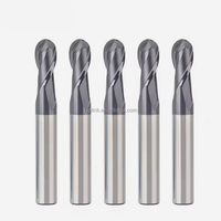 Fraise à queue sphérique professionnelle OEM en carbure de tungstène HRC56 à 2 dents, revêtement personnalisé, pour usinage CNC