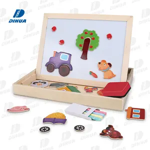 Wooden Magnetic Board Puzzle Cartoon Magnetic Drawing Board Toy for Kids, Children Toy Magnet Drawing Board for Sale