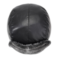 Chapeau Trapper Vintage en Cuir PU pour Homme, Bonnet Ushanka Hiver Chaud Doublé Fausse Fourrure avec Masque Facial Amovible YIGUAN 58-60CM, Vente en Gros pour l'Extérieur