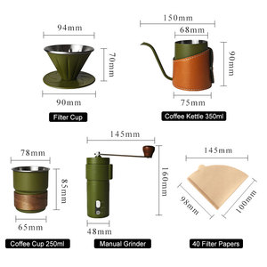 Ensemble de cafetière manuelle portable pour le voyage, accessoires de camping en plein air, imperméable, ensemble cadeau pour les amateurs de café - Product Image 6