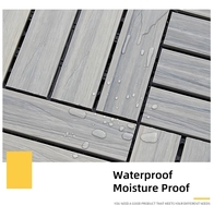 Sol de terrasse moderne en bois plastique gris pour extérieur Carreaux de sol composites en WPC pour jardin extérieur Sous-sol