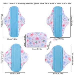 Ensemble de 5 serviettes hygiéniques lavables en tissu super absorbant (4 tailles différentes + sac) pour femmes, serviettes menstruelles réutilisables, serviettes hygiéniques de maternité - Product Image 2