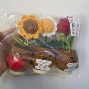 Planta de Ganchillo 2026 con Forma de <span class=keywords><strong>Corazón</strong></span> de Girasol y Rosa en Maceta, Planta Positiva Emocional, Regalo de Graduación, Gracias por Ayudarme a Crecer - Product Image 2