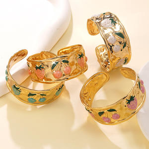 Bracelet jonc de mode pour femme, bijoux fins en acier inoxydable, style fruit - Product Image 3