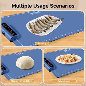 Plateaux chauffants portables à chauffage rapide et uniforme, tapis chauffants pour aliments, tapis chauffants électriques, tapis chauffants en silicone pour aliments - Product Image 4