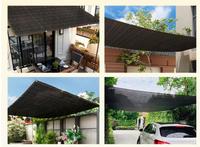 Filet d'ombrage portable noir en HDPE/PE pour carport, serre, patio, balcon, parking, jardin agricole