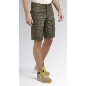 DIADORA UTILITY - 702.179824-70167/L <b>Plain</b>-<b>coloured</b>, aged-effect summer cargo bermuda green shorts WORK TROUSERS - Product Image 2