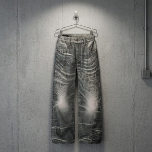 Jeans tendance haut de gamme pour hommes et femmes, délavés, effet usé, coupe droite ample, de qualité supérieure - Product Image 1