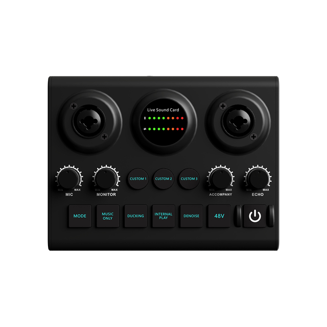 Gaming Audio Mixer Streaming 4-Channel RGB Mixer With XLR Microphone Interface for Game Voice Podcast