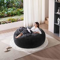 Fotografía círculo ponderado espuma de memoria enorme 5 pies Bean Bag Lounge fabricante 2025 venta al por mayor comprimido vacío perezoso sofá Beanbag
