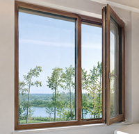 Fenêtre fixe en composite bois-aluminium, triple vitrage isolant, isolation thermique, insonorisation, économie d'énergie, villa de luxe