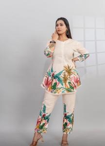 Tissu élégant de qualité supérieure, finition lin doux, pour vêtements féminins, polyester, imprimé numérique, 100% polyester - Product Image 4