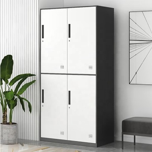 خزانة ملابس بسيطة ورخيصة خزانة معدنية حديثة لأثاث غرف النوم أثاث منزلي رمادي مكتب - Product Image 6