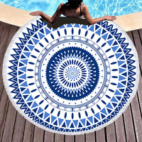 Serviette de plage ronde personnalisée de haute qualité à prix abordable, entièrement imprimée, en microfibre tissée sur mesure