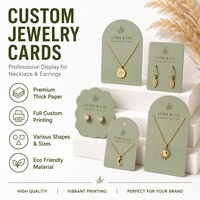 Kartu Anting Hijau Sage, Branding Perhiasan Minimalis, Logo Custom, Kemasan Usaha Kecil, Display Kalung Butik, Grosir