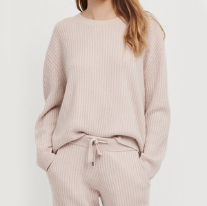 Suéter y pantalones con <span class=keywords><strong>capucha</strong></span> para <span class=keywords><strong>mujer</strong></span>, Conjunto de <span class=keywords><strong>jersey</strong></span> y pantalones de Cachemira 2022 pura, de fabricación profesional China, 100% - Product Image 1