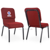 Chaises d'église empilables rouges en gros au Kenya, sièges de chaire à structure métallique, chaises de pasteur pour théâtres et auditoriums