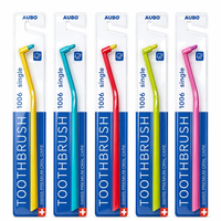 Brosse interdentaire en nylon souple avec manche en plastique pour adultes, faible MOQ, support OEM, pour soins dentaires personnels à domicile, vente en gros