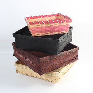 Đầy Màu sắc wicker liễu mây cản trở món quà nhỏ mua xử lý Dã Ngoại giỏ thiết lập lưu trữ giỏ cho túi lạnh - Product Image 4