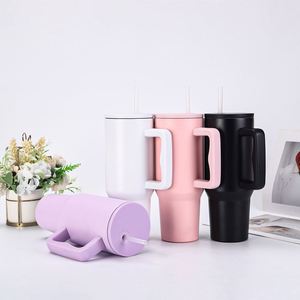 <b>40oz</b> H4.0 <b>Handle</b> Travel Car Mug Vacuum <b>Tumbler</b> Lid Straw Non-Slip ODM OEM Custom Color - Product Image 1