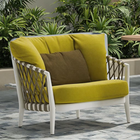 Ensemble de canapés de jardin uniques en plein air, design en corde confortable avec application pour la salle à manger, vente chaude de meubles en Pologne