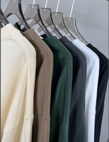 305gsm surdimensionné personnalisé Vintage lavé à l'acide goutte épaule haute qualité coton lourd à manches longues t-shirt pour hommes