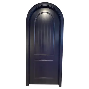 باب فاخر على الطراز الفرنسي الفاخر باللون الأزرق ، باب مستدير علوي مخصص بتصميم كلاسيكي من الخشب الصلب