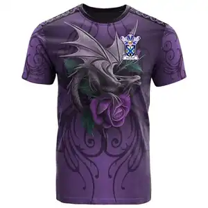 Impression à la demande Marshall Family Crest T-Shirt Dragon Purple T-shirt Polyester Confortable Transfert de chaleur Sicker pour T-shirt en vrac