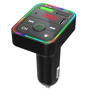 재고 BT 더블 USB typ c 포트 자동차 chargeur 무선 키트 fm 송신기 자동차 설정 mp3 라디오 usb 플레이어 자동차 mp3