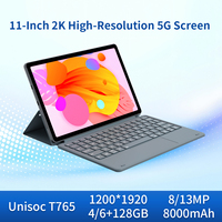 Tablette Android 16 5G LTE de 10,95 pouces avec processeur Unisoc T765, écran tactile capacitif - Utilisation éducative pour les étudiants et les professionnels